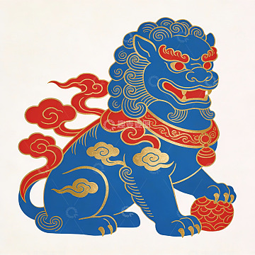 蓝色瑞兽守护神兽图案