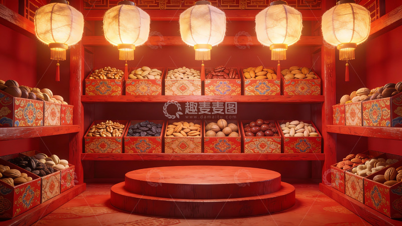 高清大图下载【趣麦麦图】中式传统糕点铺内部场景