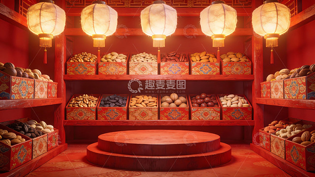 中式传统糕点铺内部场景
