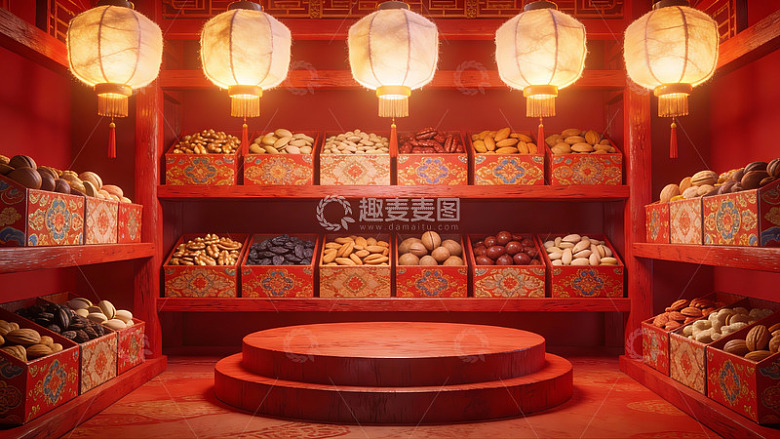 中式传统糕点铺内部场景