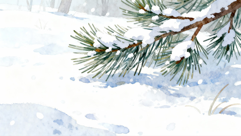 高清大图下载【趣麦麦图】雪覆松枝冬日静景