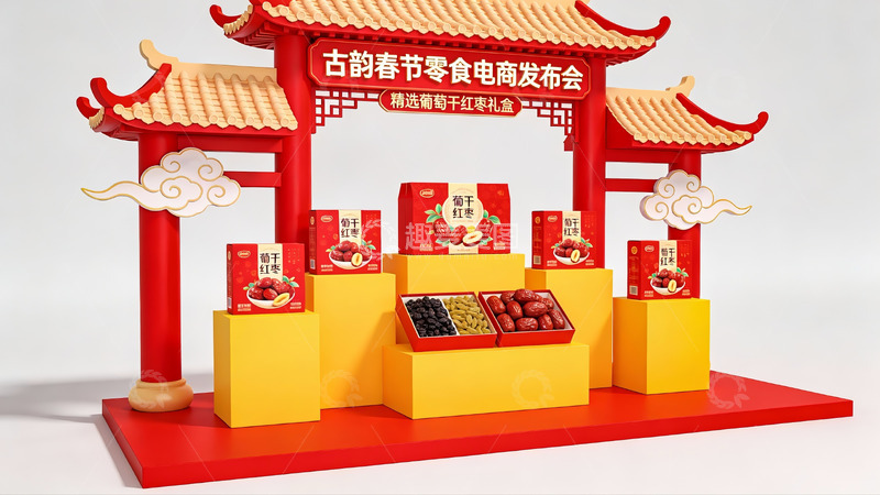 高清大图下载【趣麦麦图】春节零食电商发布会展示