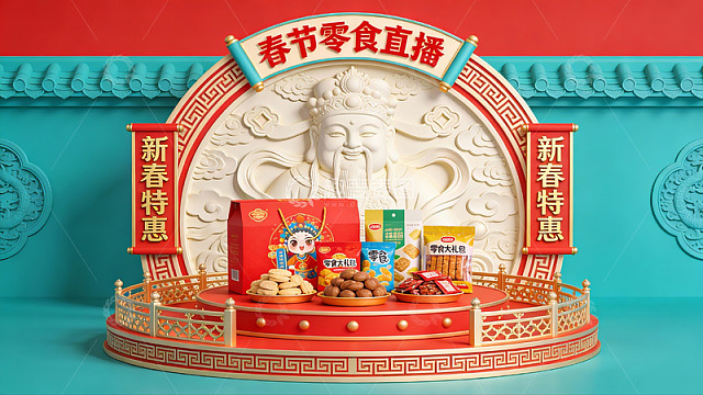 春节食品直播促销展示