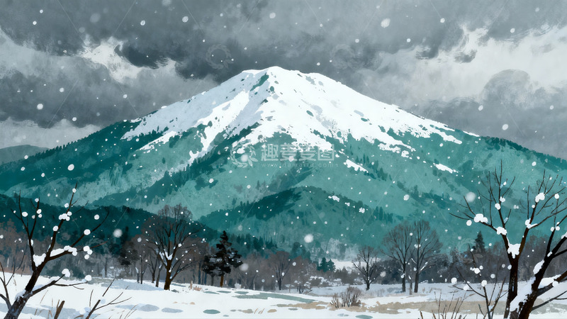 高清大图下载【趣麦麦图】雪覆青山冬日景