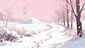 雪景小径冬日静谧