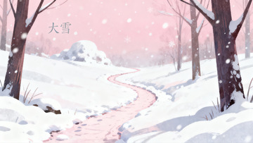 雪景小径冬日静谧