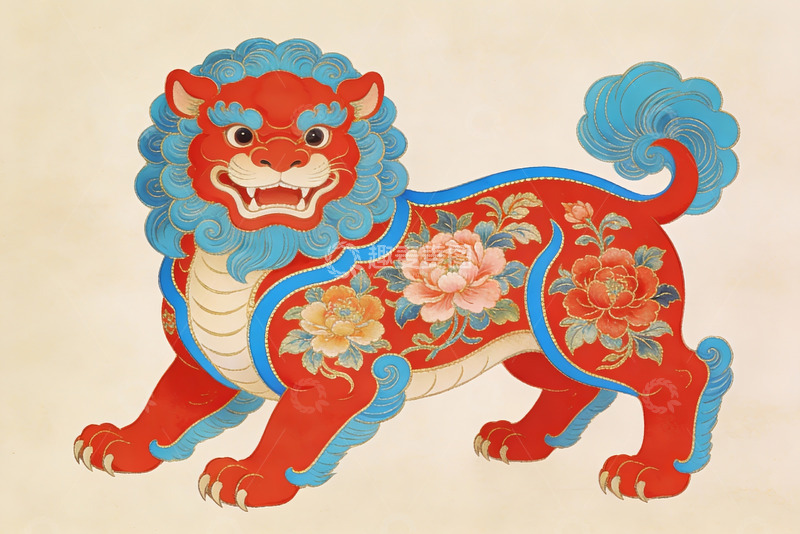 高清大图下载【趣麦麦图】中国传统瑞兽图案艺术画