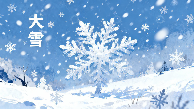 高清大图下载【趣麦麦图】大雪纷飞的冬日雪景