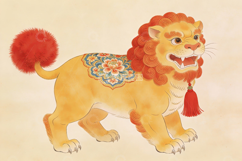 高清大图下载【趣麦麦图】中国传统瑞兽狮子图