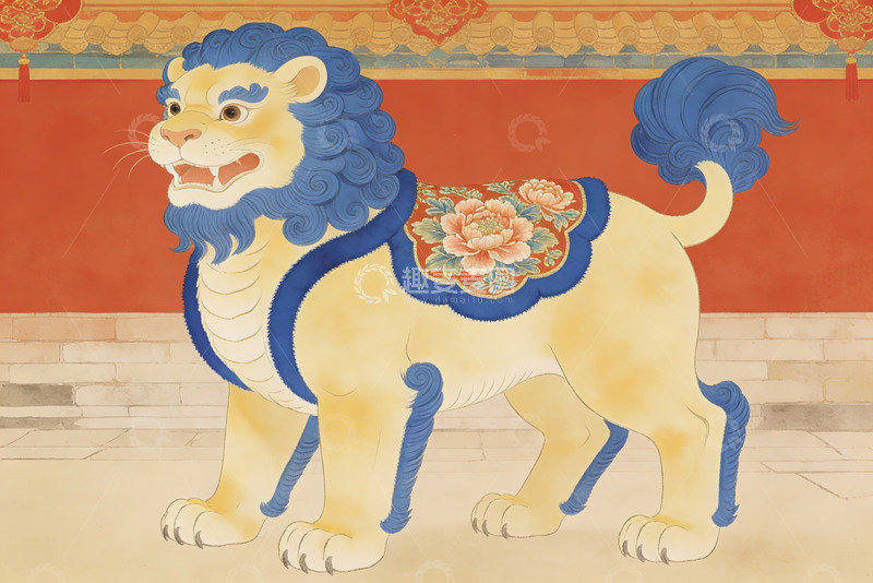 高清大图下载【趣麦麦图】中国传统瑞兽狮子图