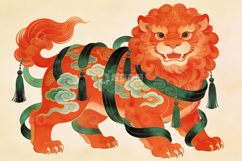 高清大图下载【趣麦麦图】中国传统瑞兽图案艺术画