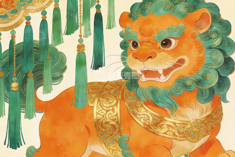 高清大图下载【趣麦麦图】中国传统瑞兽狮子图