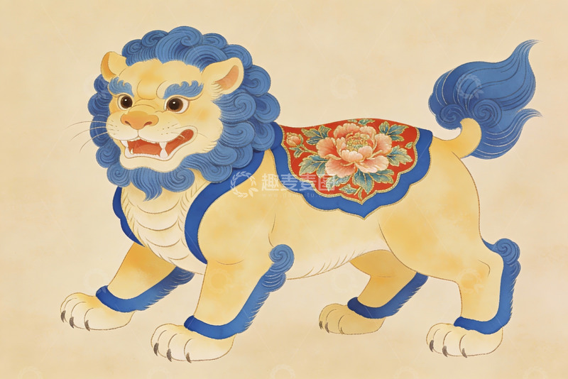 高清大图下载【趣麦麦图】中国传统瑞兽狮子图