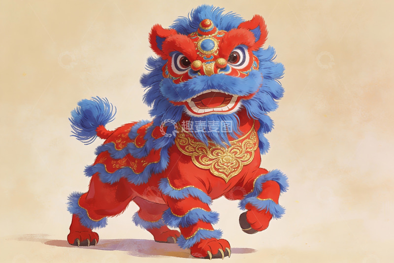 高清大图下载【趣麦麦图】红色舞狮形象生动展现传统文化
