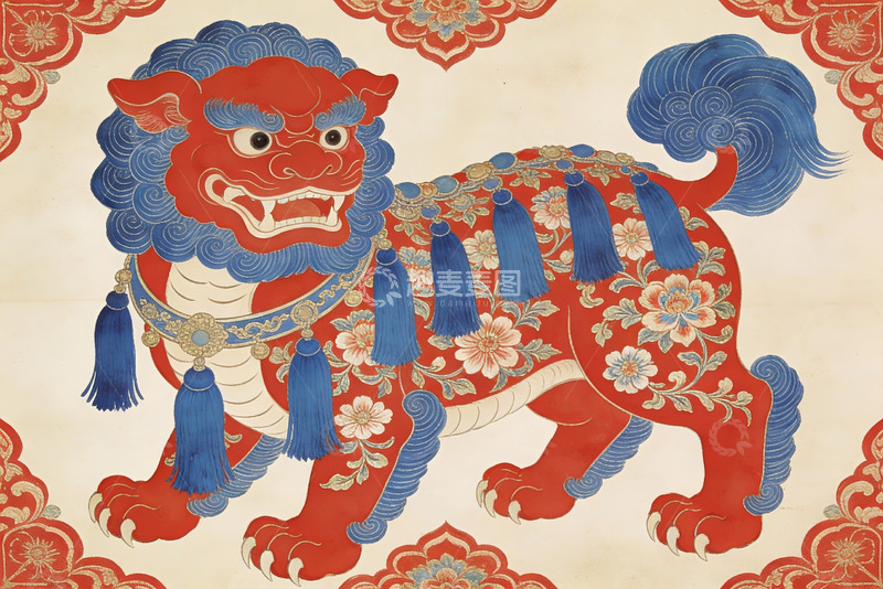 高清大图下载【趣麦麦图】中国传统瑞兽图案艺术画