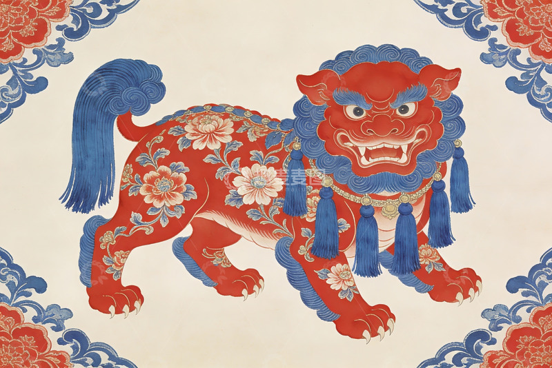 高清大图下载【趣麦麦图】中国传统瑞兽图案艺术画