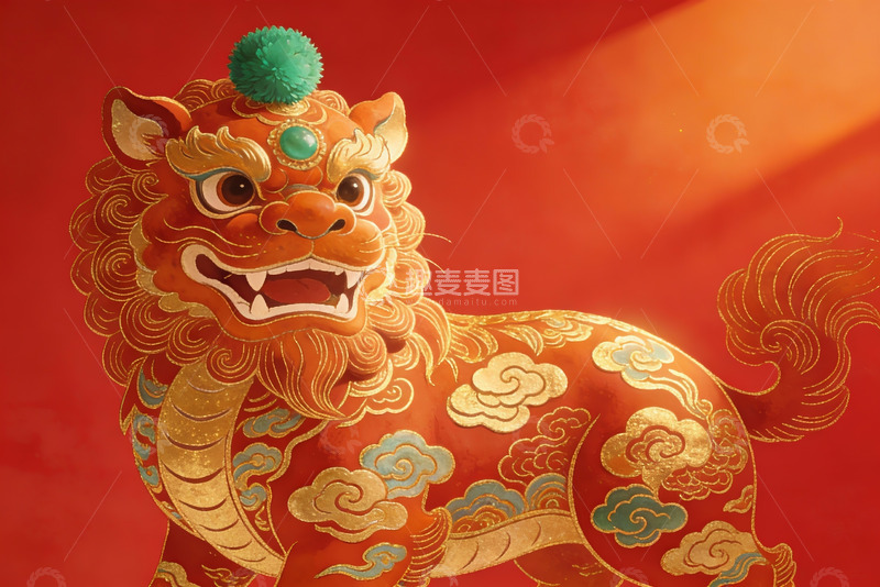 高清大图下载【趣麦麦图】中国传统瑞兽石狮子形象