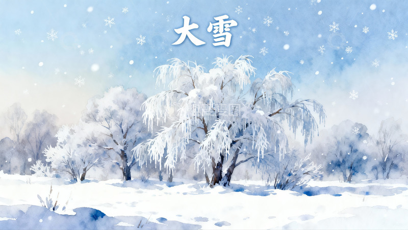 高清大图下载【趣麦麦图】雪景冬日树木银装素裹
