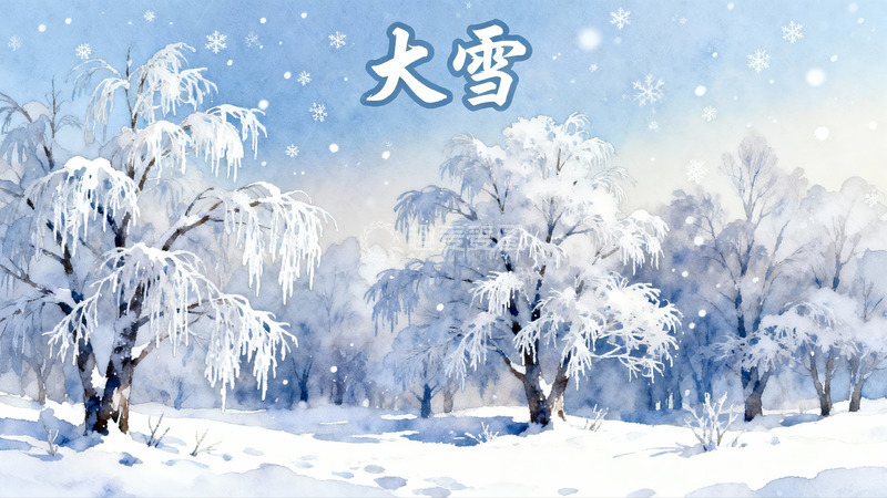 高清大图下载【趣麦麦图】雪景树木覆盖白雪