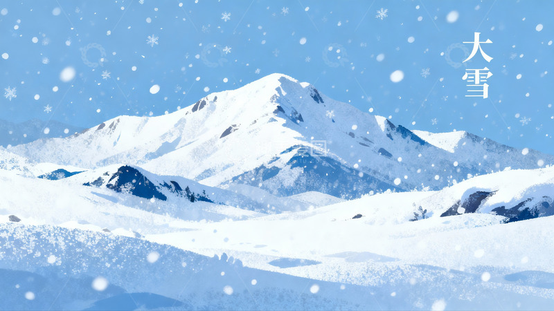 高清大图下载【趣麦麦图】雪山雪景图