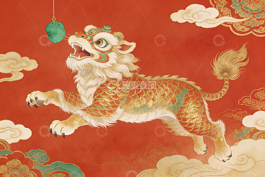 祥瑞神兽跃云间