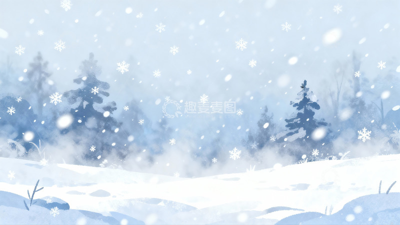高清大图下载【趣麦麦图】雪落松林静谧冬景
