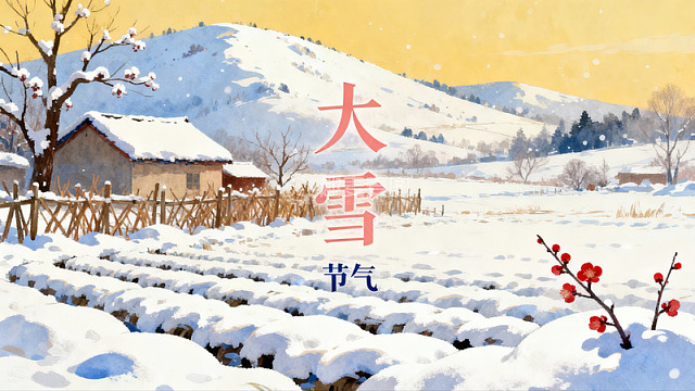 雪覆田园冬日景象