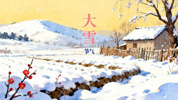 雪景乡村冬日景象