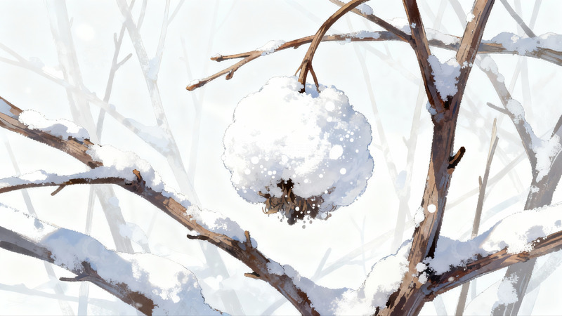 高清大图下载【趣麦麦图】雪覆枝头静谧冬景