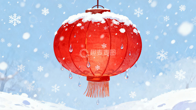 雪中红灯笼