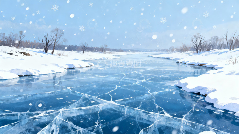 高清大图下载【趣麦麦图】雪景冰河冬日风光
