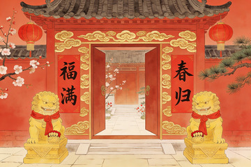 中国传统建筑大门装饰