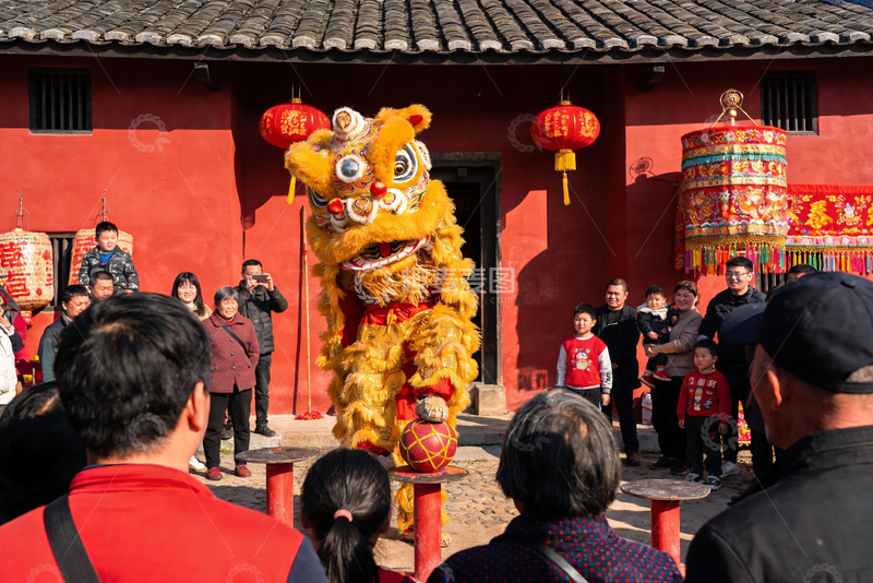 高清大图下载【趣麦麦图】传统舞狮表演热闹非凡