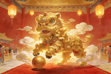 金色舞狮迎新春