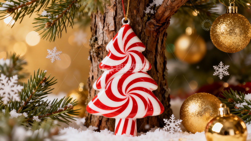 高清大图下载【趣麦麦图】圣诞树装饰糖果挂件