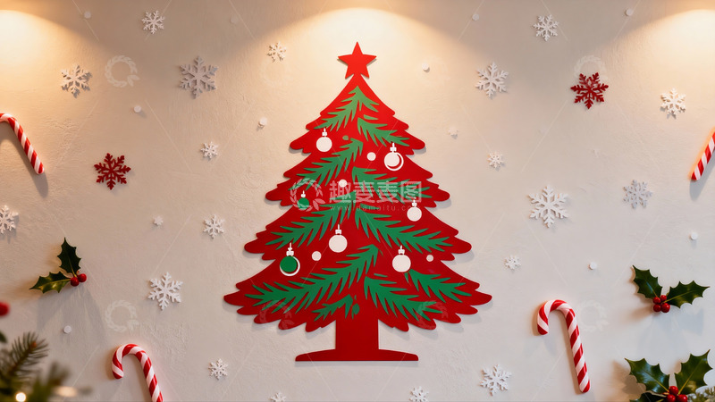 高清大图下载【趣麦麦图】圣诞树墙贴节日装饰