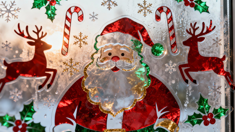 高清大图下载【趣麦麦图】圣诞窗贴装饰节日氛围浓厚