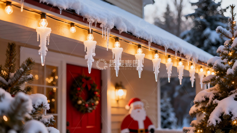 高清大图下载【趣麦麦图】雪夜圣诞装饰