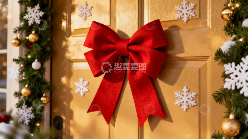 高清大图下载【趣麦麦图】圣诞装饰门扉