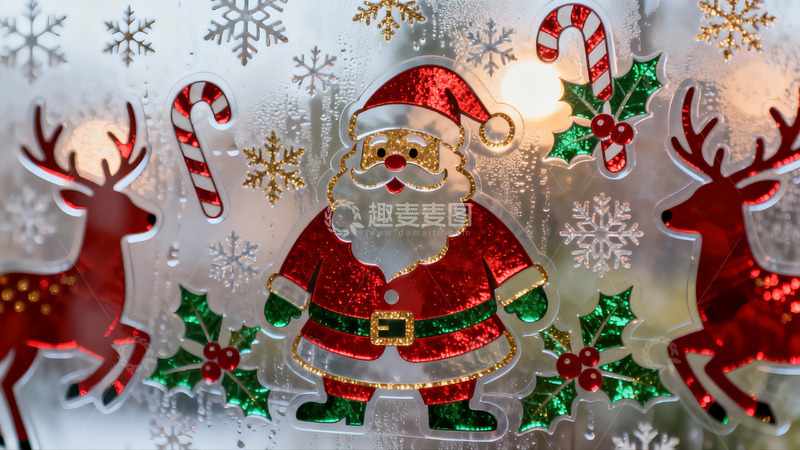 高清大图下载【趣麦麦图】圣诞窗贴装饰
