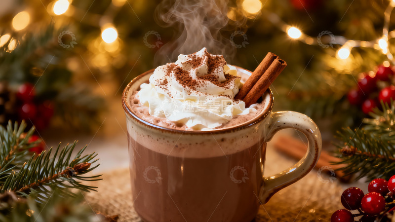 高清大图下载【趣麦麦图】热巧克力圣诞装饰