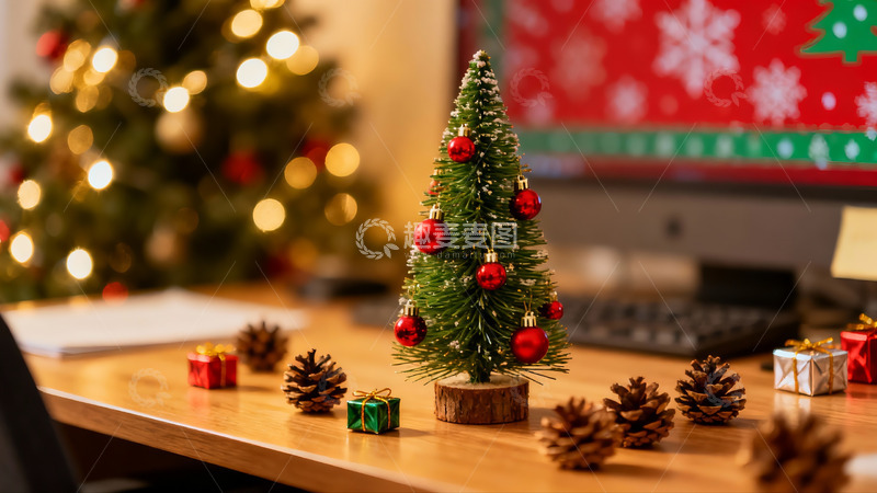高清大图下载【趣麦麦图】圣诞树摆件节日氛围桌景