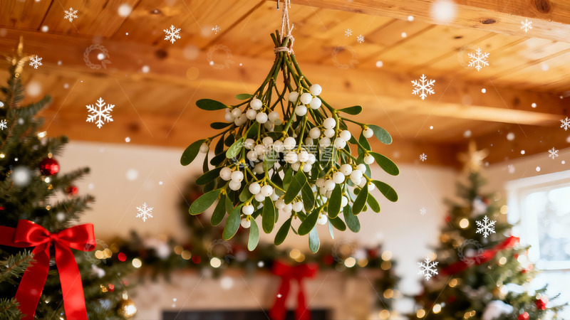 高清大图下载【趣麦麦图】圣诞槲寄生与节日装饰