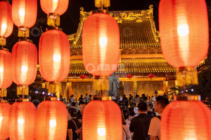 高清大图下载【趣麦麦图】夜游古建筑赏红灯笼