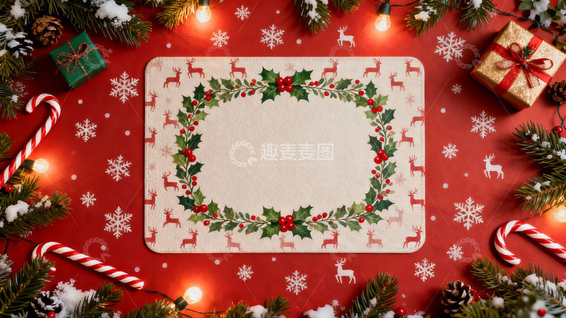 高清大图下载【趣麦麦图】圣诞主题装饰桌面布置
