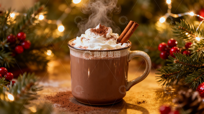 高清大图下载【趣麦麦图】热巧克力圣诞装饰