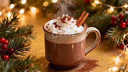 热巧克力圣诞装饰饮品