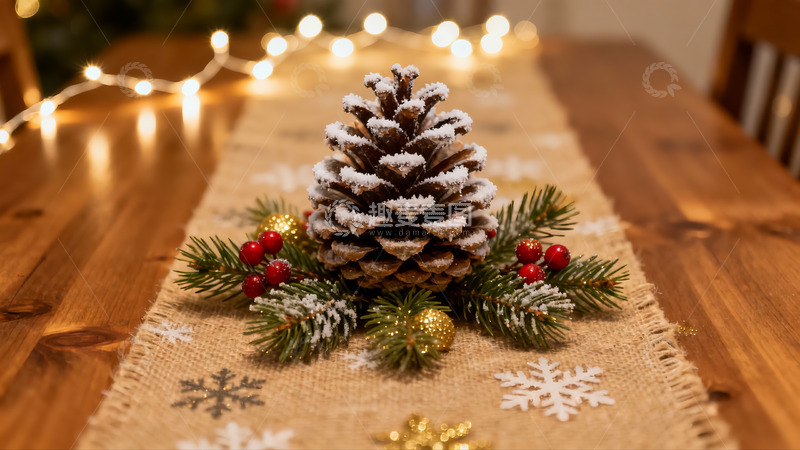 高清大图下载【趣麦麦图】圣诞松果装饰摆件