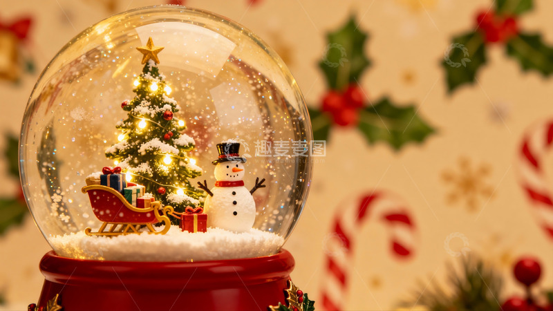 高清大图下载【趣麦麦图】圣诞雪球内景温馨节日装饰