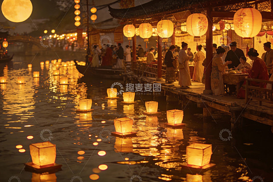 夜游水乡灯火辉煌